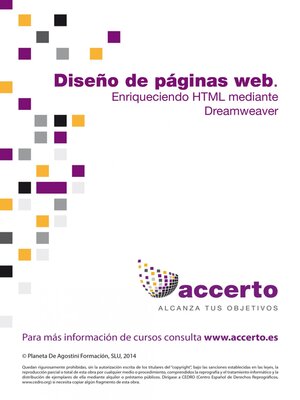 cover image of Diseño páginas web. Enriqueciendo HTML mediante Dreamweaver